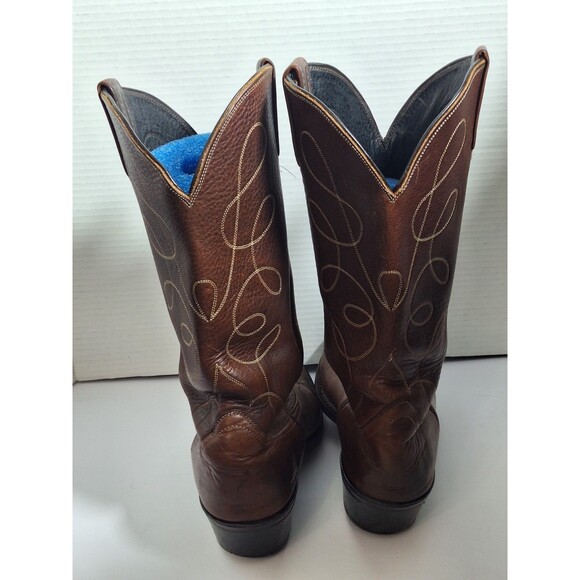 Vintage Dan Post Western Boots Mens 8.5EW Brown Leather Cowboy Grunge Workwear main image 7
